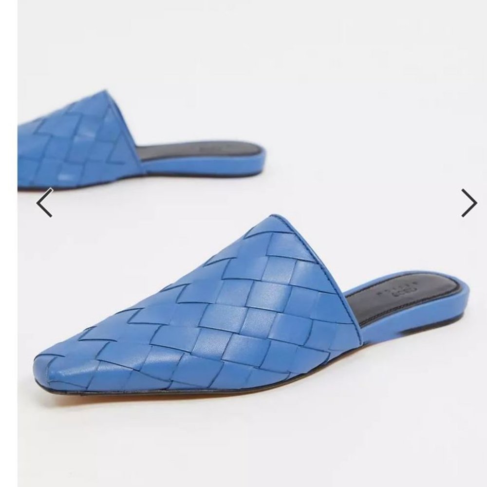 FINAL SALE 💙woven mules Premium leather BLUE💙 Babouches